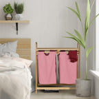 Bamboo Laundry Hamper Clothes Sorter with Shelf 2