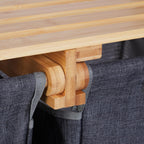 Bamboo Laundry Hamper Clothes Sorter with Shelf 2