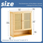 Bamboo Medicine Cabinet Rattan Bathroom Wall Over Toilet