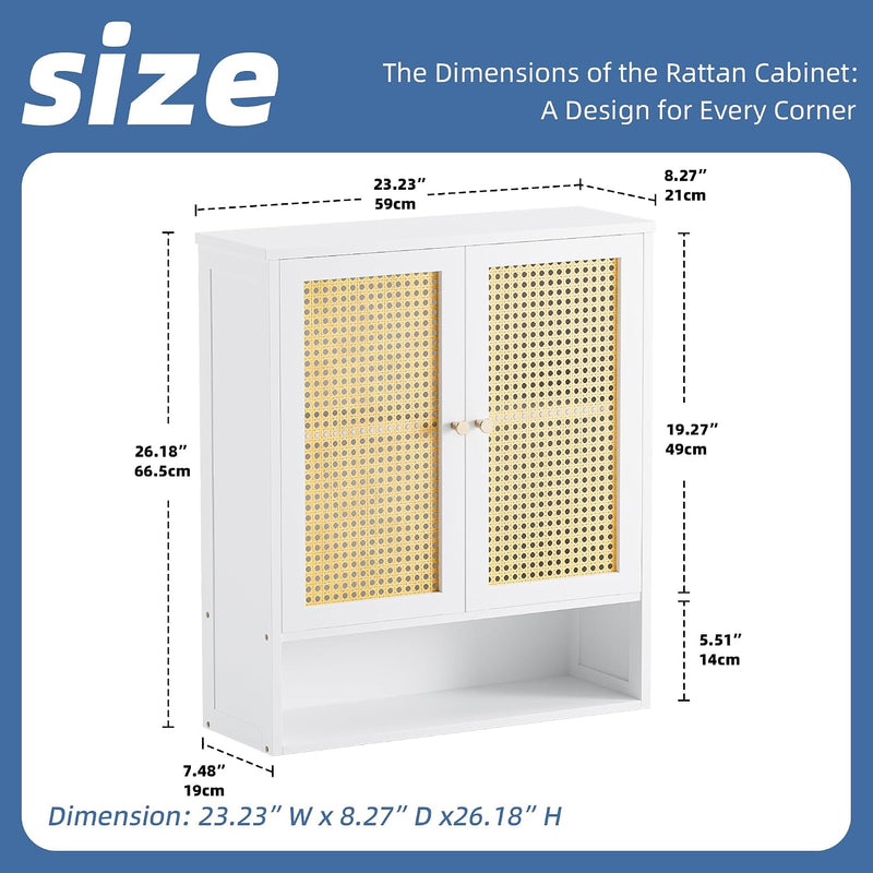 Bamboo Medicine Cabinet Rattan Bathroom Wall Over Toilet