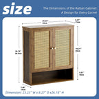 Bamboo Medicine Cabinet Rattan Bathroom Wall Over Toilet