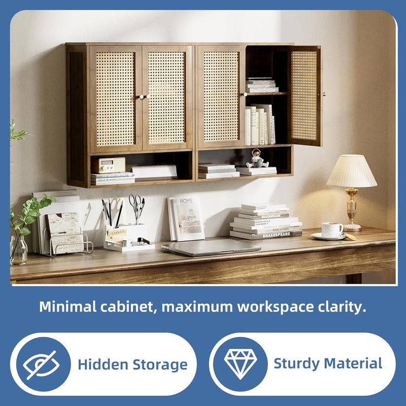 Bamboo Medicine Cabinet Rattan Bathroom Wall Over Toilet