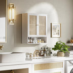Bamboo Medicine Cabinet Rattan Bathroom Wall Over Toilet