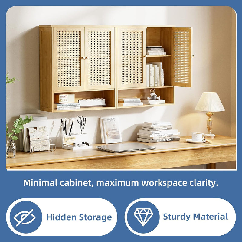 Bamboo Medicine Cabinet Rattan Bathroom Wall Over Toilet