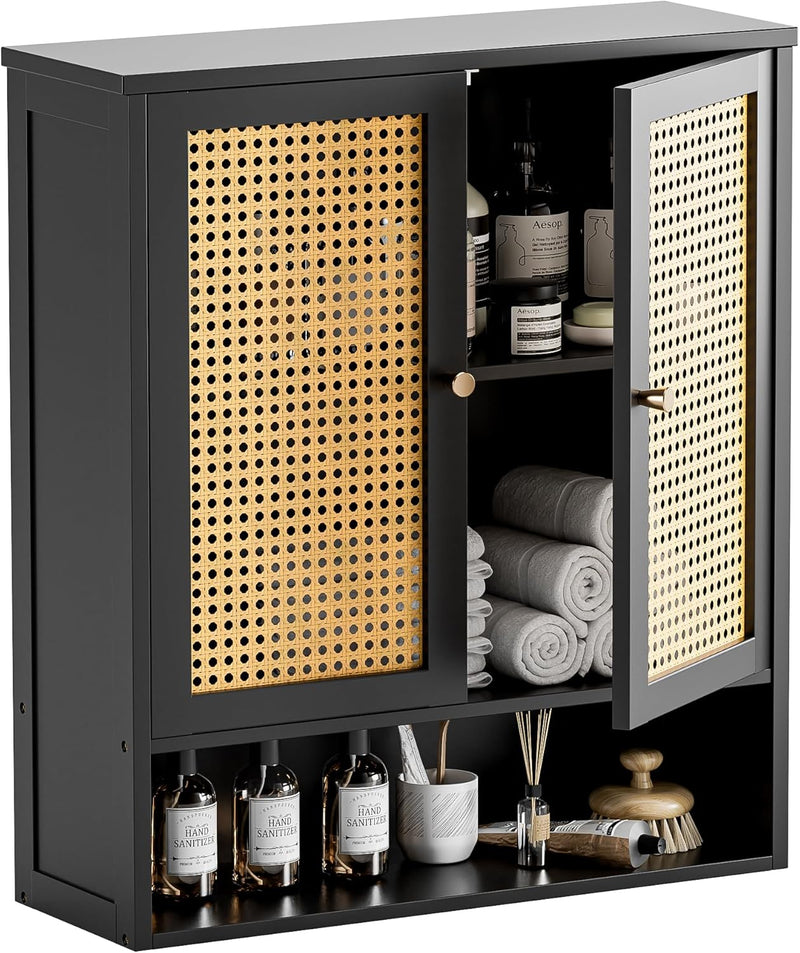 Bamboo Medicine Cabinet Rattan Bathroom Wall Over Toilet