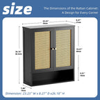 Bamboo Medicine Cabinet Rattan Bathroom Wall Over Toilet