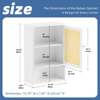 Bamboo Medicine Cabinet Wall Mounted Bathroom with Adjustable
