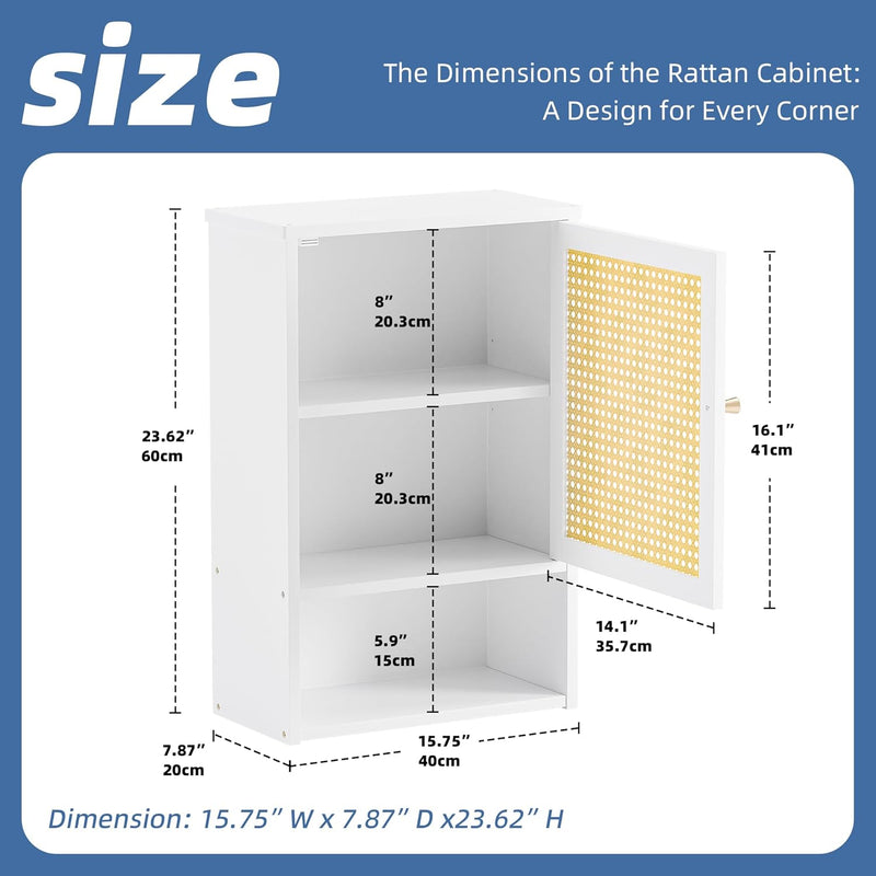 Bamboo Medicine Cabinet Wall Mounted Bathroom with Adjustable