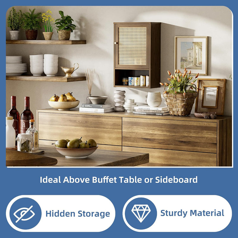 Bamboo Medicine Cabinet Wall Mounted Bathroom with Adjustable