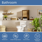 Bamboo Medicine Cabinet Wall Mounted Bathroom with Adjustable