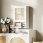 Bamboo Medicine Cabinet Wall Mounted Bathroom with Adjustable