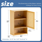 Bamboo Medicine Cabinet Wall Mounted Bathroom with Adjustable