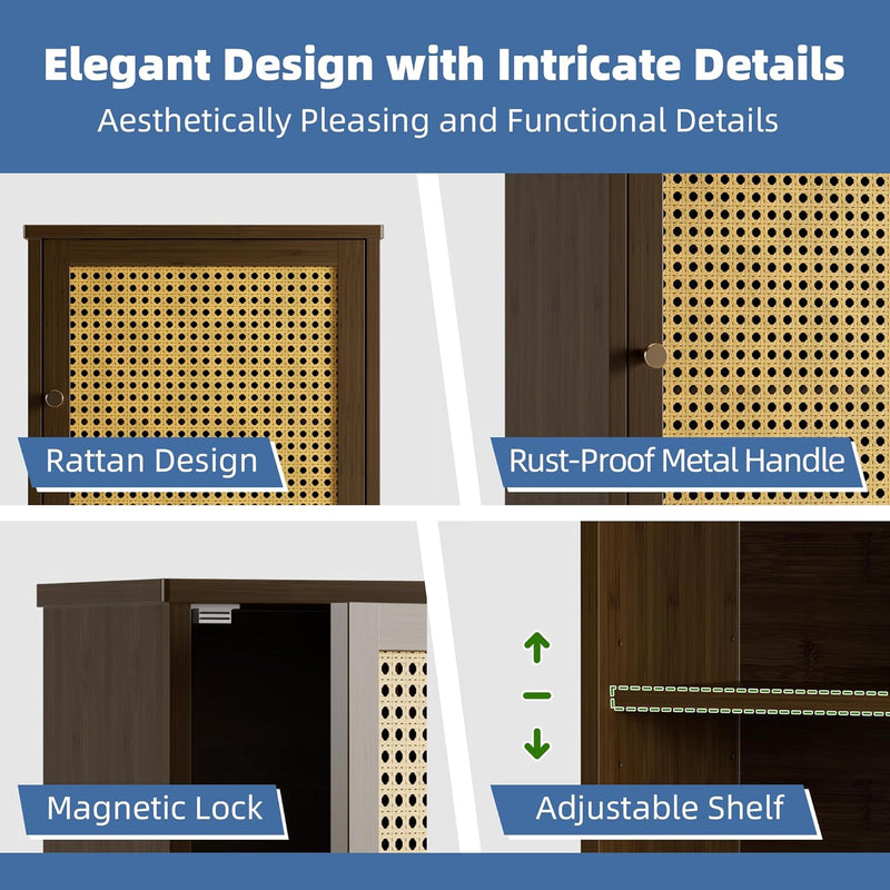 Bamboo Medicine Cabinet Wall Mounted Bathroom with Adjustable