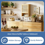 Bamboo Medicine Cabinet Wall Mounted Bathroom with Adjustable