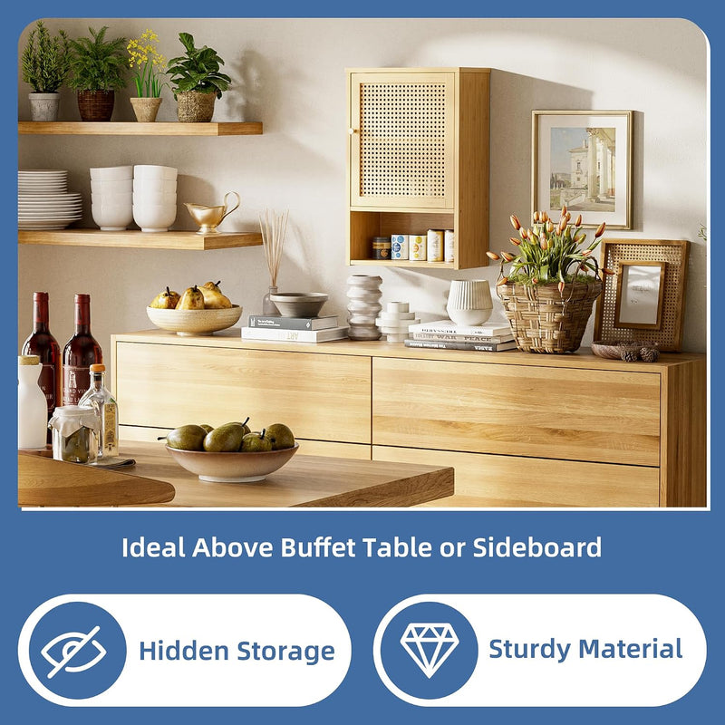 Bamboo Medicine Cabinet Wall Mounted Bathroom with Adjustable