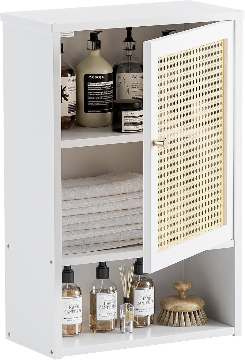 Bamboo Medicine Cabinet Wall Mounted Bathroom with Adjustable