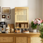 Bamboo Medicine Cabinet Wall Mounted Bathroom with Adjustable