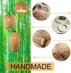 Bamboo Pendant Lights 3 Headlights E26 E27 Retro