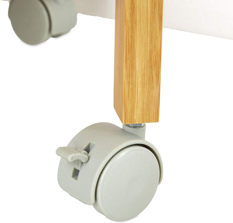 Bamboo Rolling Coat Stand 6 Tiers Open Garment
