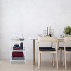 Bamboo Serving Cart 3 Tiers Casters Stainless Steel