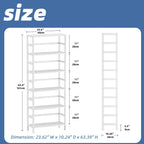 Bamboo Shelf 6-Tier Adjustable Tall Open Bookcase Bathroom