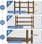 Bamboo Shelf 6-Tier Adjustable Tall Open Bookcase Bathroom