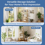 Bamboo Shelf 6-Tier Adjustable Tall Open Bookcase Bathroom