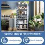 Bamboo Shelf 6-Tier Adjustable Tall Open Bookcase Bathroom