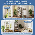 Bamboo Shelf 6-Tier Adjustable Tall Open Bookcase Bathroom