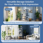 Bamboo Shelf 6-Tier Adjustable Tall Open Bookcase Bathroom
