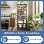 Bamboo Shelf 6-Tier Adjustable Tall Open Bookcase Bathroom