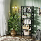 Bamboo Shelf 6-Tier Adjustable Tall Open Bookcase Bathroom