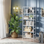 Bamboo Shelf 6-Tier Adjustable Tall Open Bookcase Bathroom