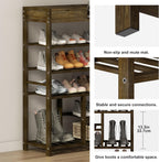 Bamboo Shoe Rack for Closet 6 Tier Storage