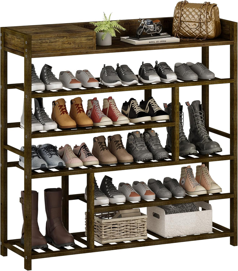 Bamboo Shoe Rack for Closet 6 Tier Storage