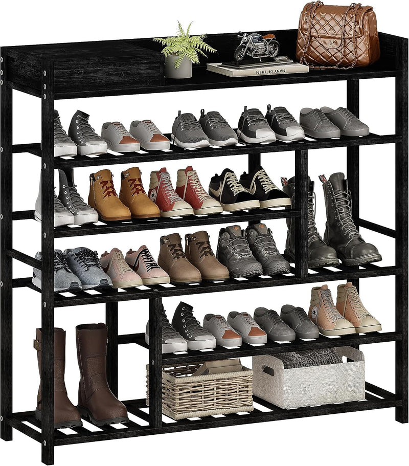 Bamboo Shoe Rack for Closet 6 Tier Storage
