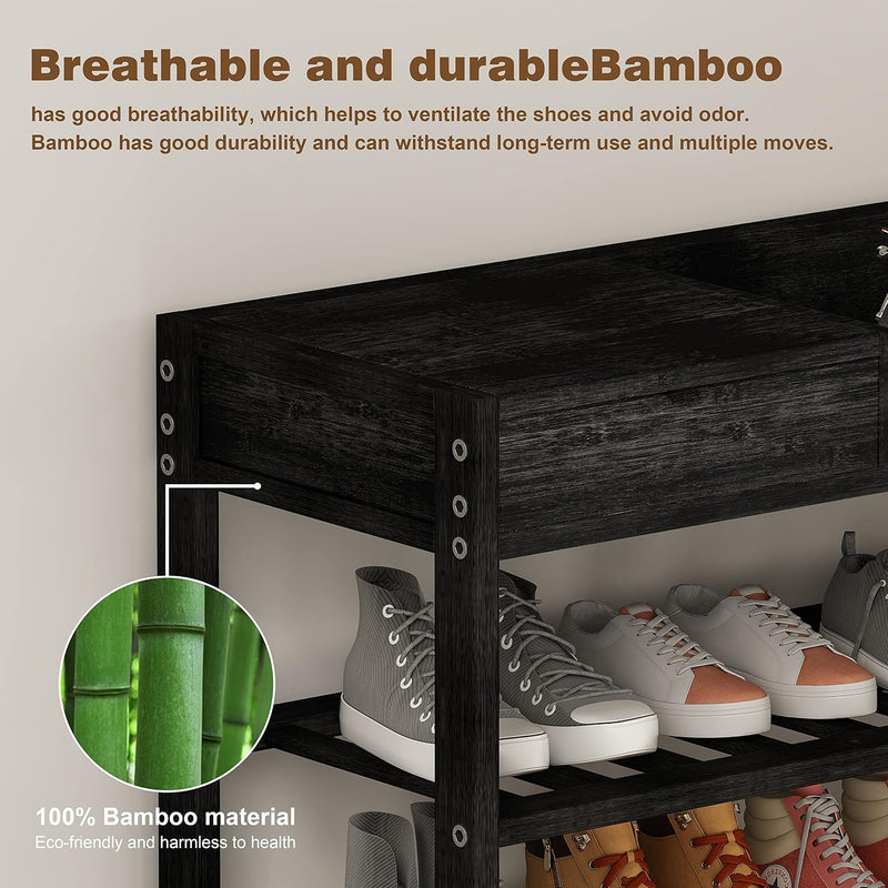 Bamboo Shoe Rack for Closet 6 Tier Storage