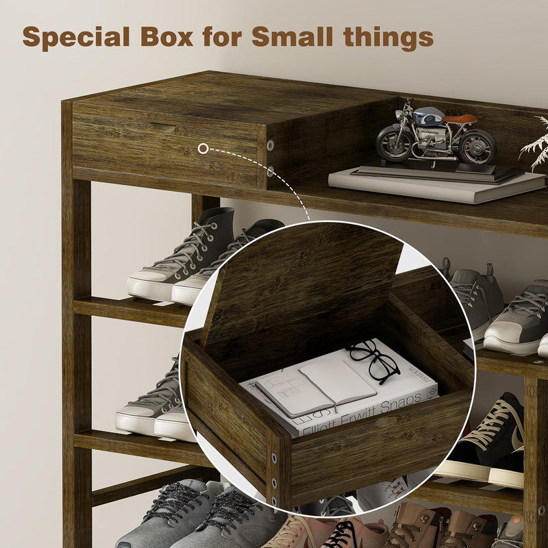 Bamboo Shoe Rack for Closet 6 Tier Storage
