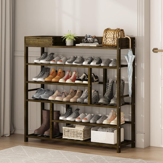 Bamboo Shoe Rack for Closet 6 Tier Storage