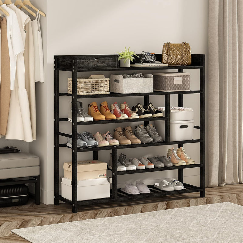 Bamboo Shoe Rack for Closet 6 Tier Storage