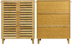 Bamboo Shoe Storage Cabinet with 5-Tier Shelves Breathable