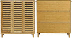 Bamboo Shoe Storage Cabinet with 5-Tier Shelves Breathable