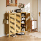 Bamboo Shoe Storage Cabinet with 5-Tier Shelves Breathable
