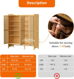 Bamboo Shoe Storage Cabinet: Wooden Shoes Rack Organiser