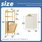 Bamboo Tilt Out Laundry Hamper 32L Bathroom Storage