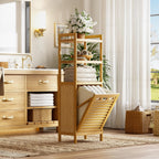 Bamboo Tilt Out Laundry Hamper 32L Bathroom Storage