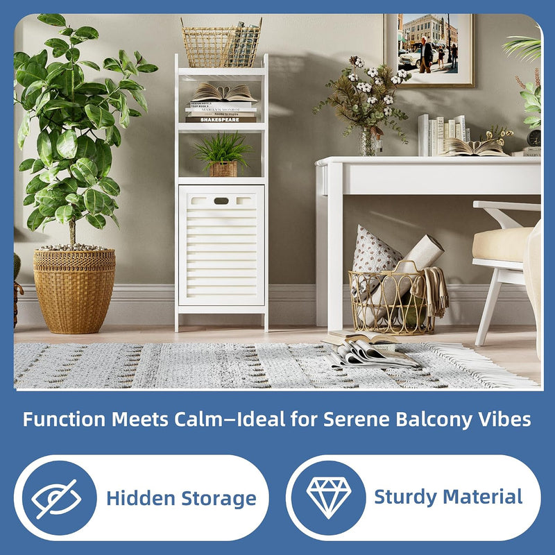 Bamboo Tilt Out Laundry Hamper 40L Bathroom Storage