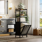 Bamboo Tilt Out Laundry Hamper 40L Bathroom Storage
