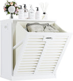 Bamboo Tilt Out Laundry Hamper Bathroom Storage Cabinet