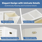 Bamboo Tilt Out Laundry Hamper Bathroom Storage Cabinet
